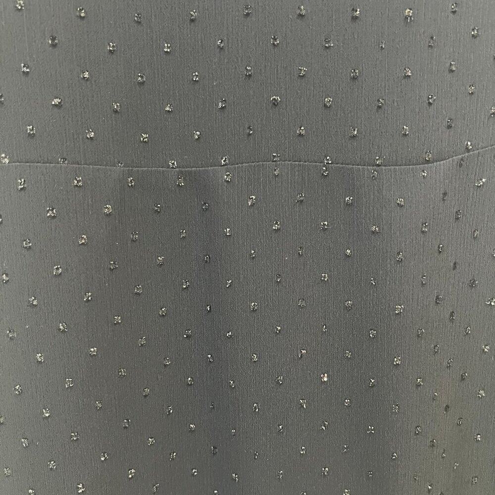 AllSaints Black Silver Metallic Lace Ruffle Mini Dress Size 8 Edgy Party - Picture 6 of 9